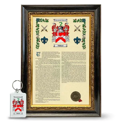 Thibaud Framed Armorial History and Keychain - Heirloom