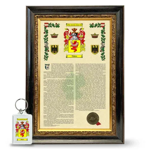 Thiers Framed Armorial History and Keychain - Heirloom