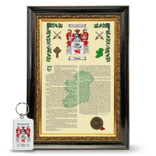 Thoum Framed Armorial History and Keychain - Heirloom