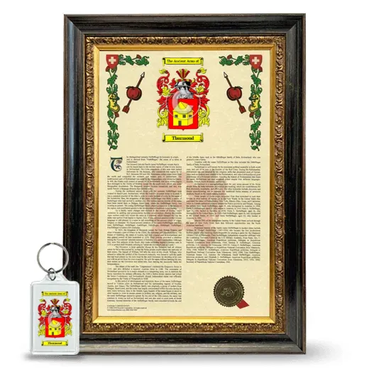 Thurmond Framed Armorial History and Keychain - Heirloom