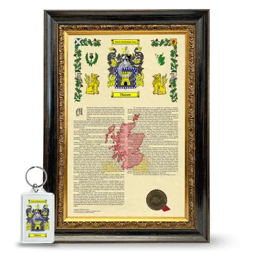 Thurow Framed Armorial History and Keychain - Heirloom