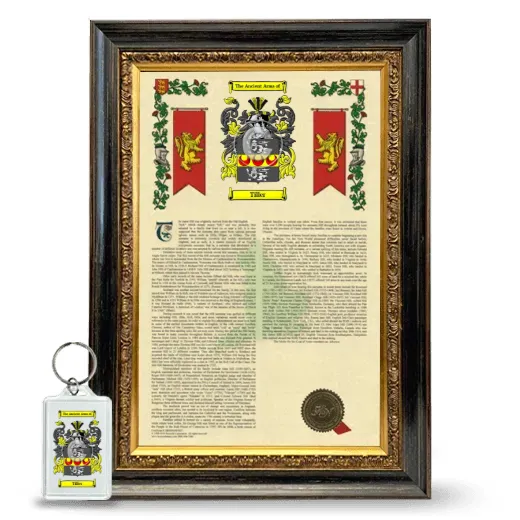 Tiller Framed Armorial History and Keychain - Heirloom