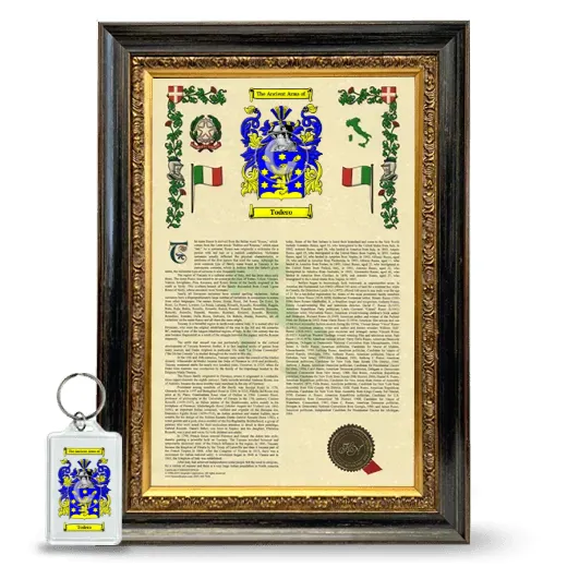 Todero Framed Armorial History and Keychain - Heirloom