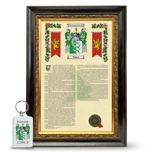 Tolison Framed Armorial History and Keychain - Heirloom