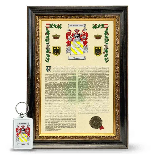 Tomaso Framed Armorial History and Keychain - Heirloom