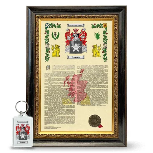 Traquaire Framed Armorial History and Keychain - Heirloom