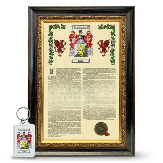Trefor Framed Armorial History and Keychain - Heirloom