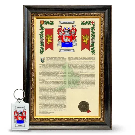 Trevillian Framed Armorial History and Keychain - Heirloom