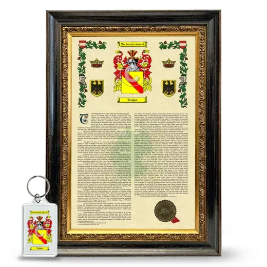 Trojan Framed Armorial History and Keychain - Heirloom
