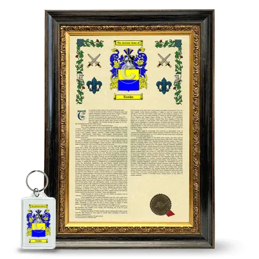 Trotier Framed Armorial History and Keychain - Heirloom