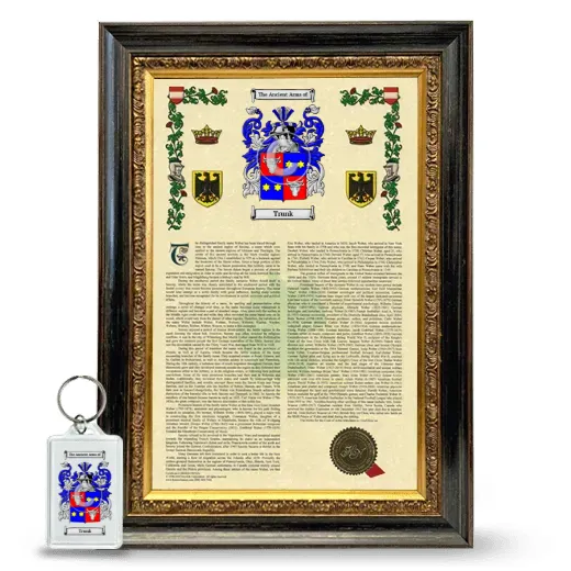 Trunk Framed Armorial History and Keychain - Heirloom