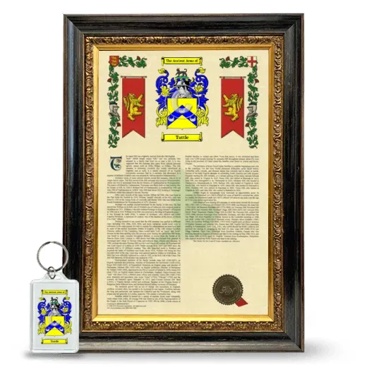 Tuttle Framed Armorial History and Keychain - Heirloom