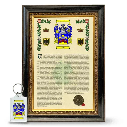 Ulle Framed Armorial History and Keychain - Heirloom