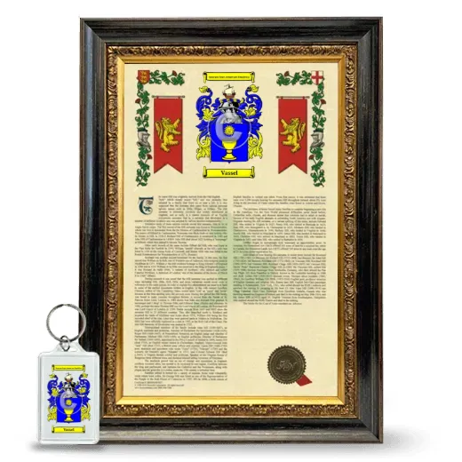 Vassel Framed Armorial History and Keychain - Heirloom