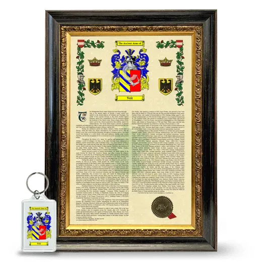 Veit Framed Armorial History and Keychain - Heirloom