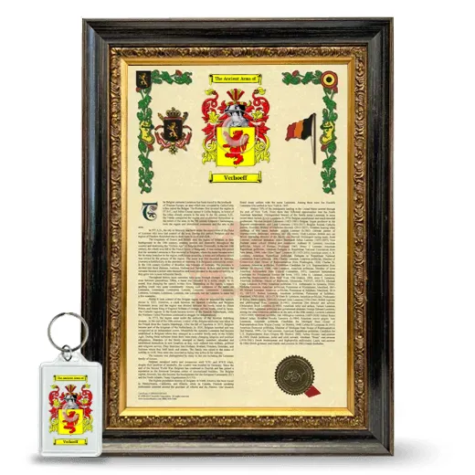 Verhoeff Framed Armorial History and Keychain - Heirloom