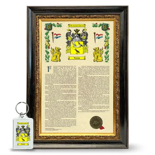 Verren Framed Armorial History and Keychain - Heirloom