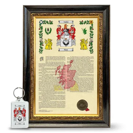 Vicer Framed Armorial History and Keychain - Heirloom