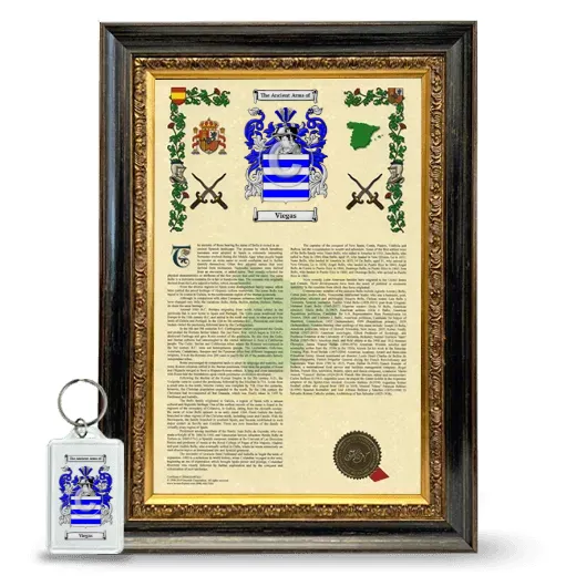 Viegas Framed Armorial History and Keychain - Heirloom