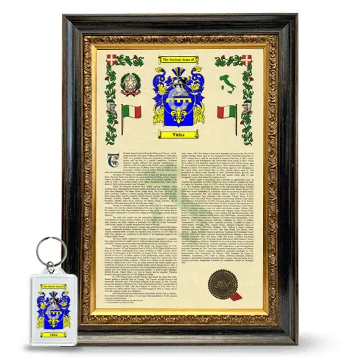 Vieira Framed Armorial History and Keychain - Heirloom