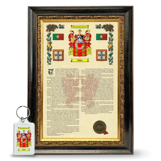 Vieira Framed Armorial History and Keychain - Heirloom