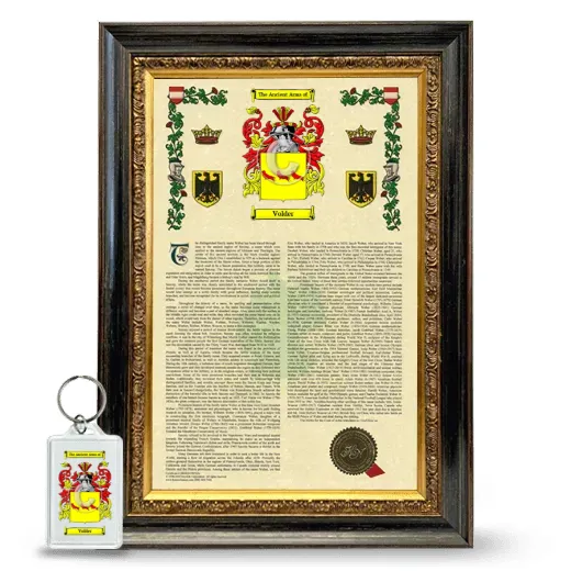 Volder Framed Armorial History and Keychain - Heirloom