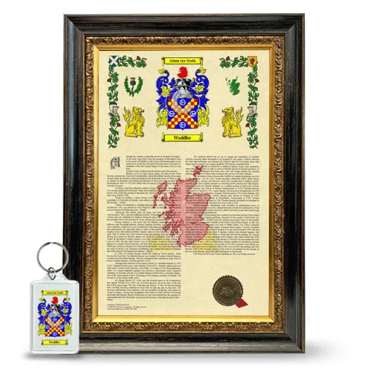 Waddler Framed Armorial History and Keychain - Heirloom