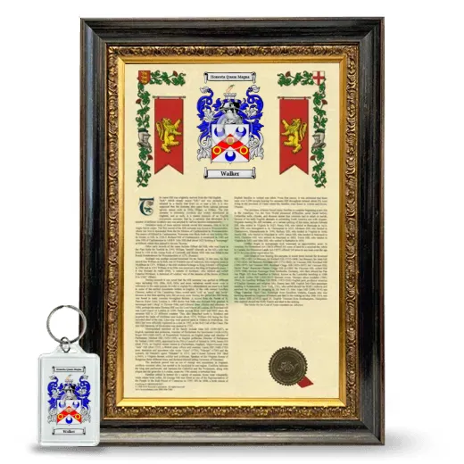 Walker Framed Armorial History and Keychain - Heirloom