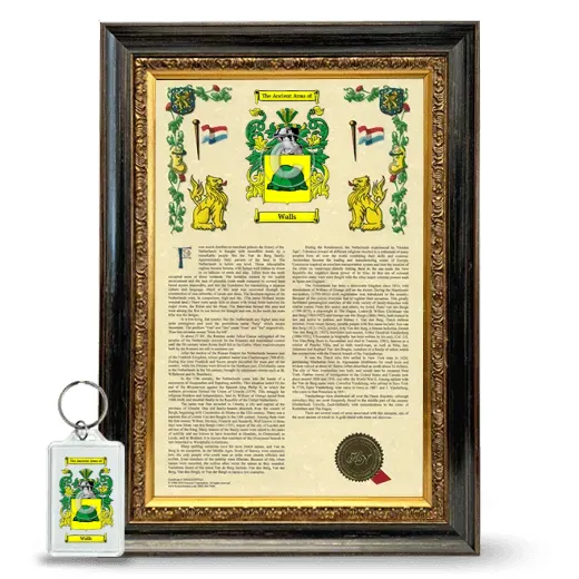 Walls Framed Armorial History and Keychain - Heirloom