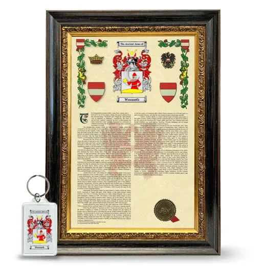 Wasmuth Framed Armorial History and Keychain - Heirloom