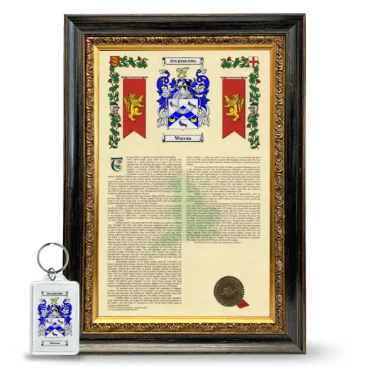 Watson Framed Armorial History and Keychain - Heirloom