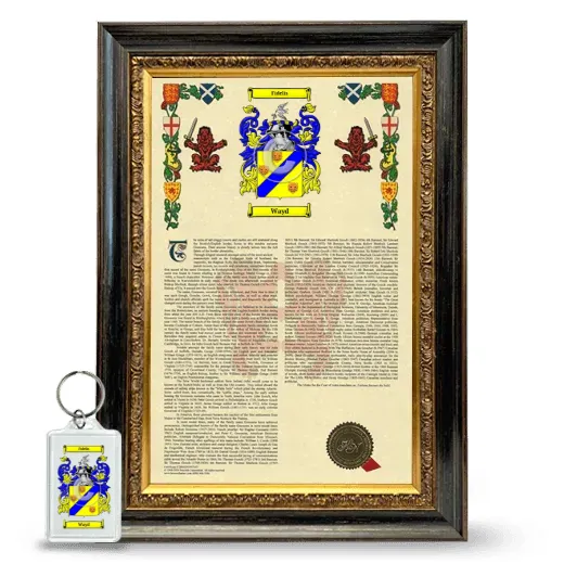Wayd Framed Armorial History and Keychain - Heirloom