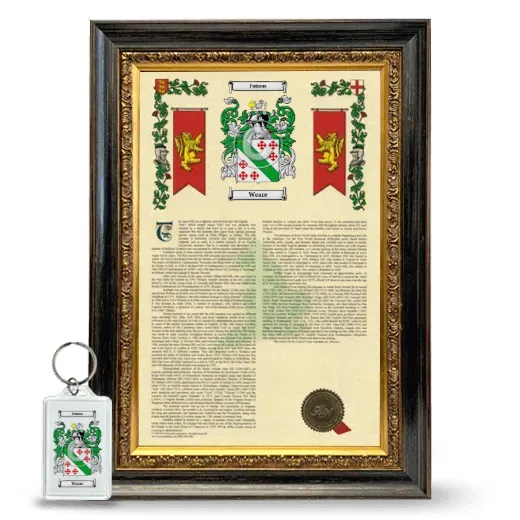 Weare Framed Armorial History and Keychain - Heirloom