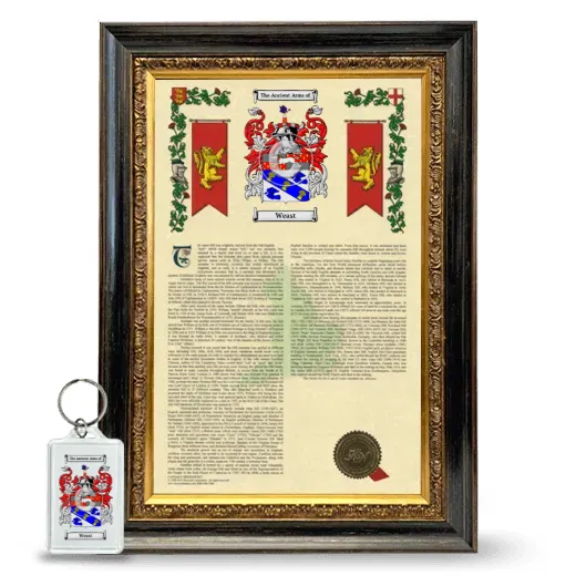 Weast Framed Armorial History and Keychain - Heirloom