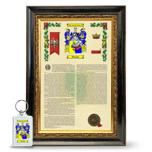 Wernick Framed Armorial History and Keychain - Heirloom