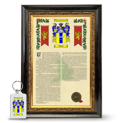Werter Framed Armorial History and Keychain - Heirloom