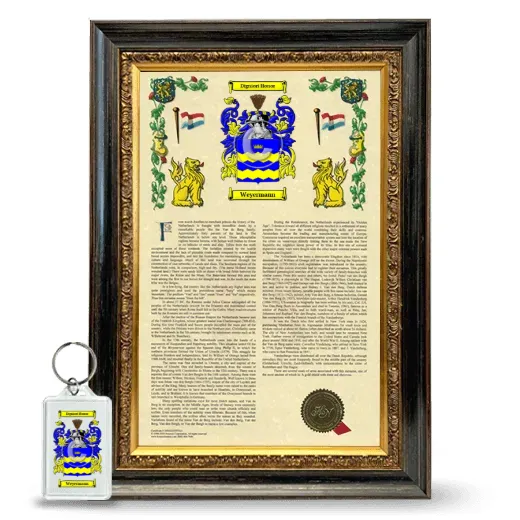 Weyermann Framed Armorial History and Keychain - Heirloom