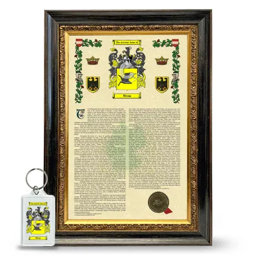 Weza Framed Armorial History and Keychain - Heirloom