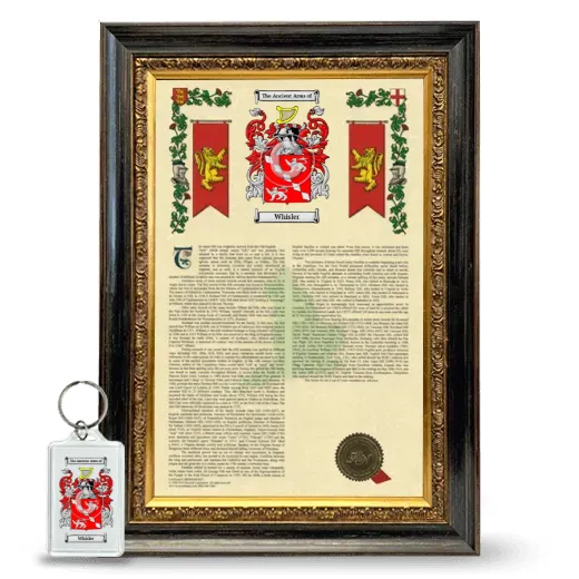 Whisler Framed Armorial History and Keychain - Heirloom