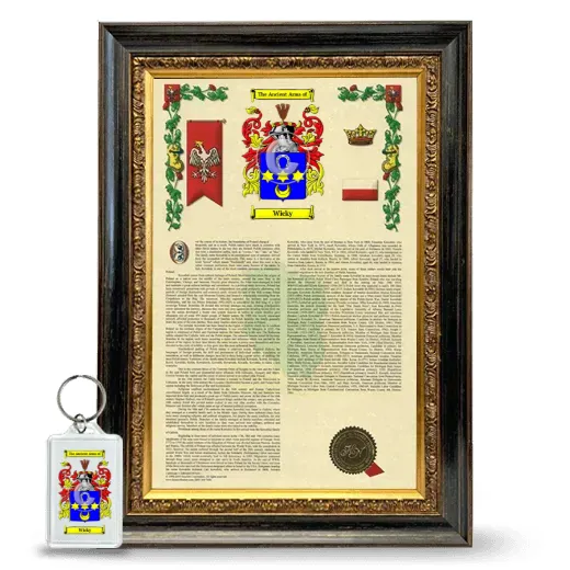 Wicky Framed Armorial History and Keychain - Heirloom