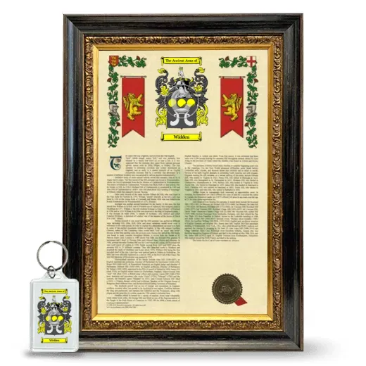 Widden Framed Armorial History and Keychain - Heirloom