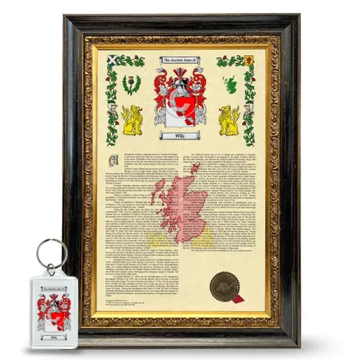 Wily Framed Armorial History and Keychain - Heirloom