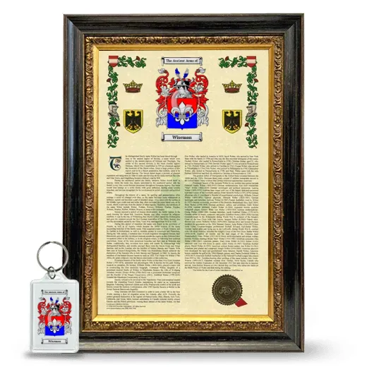 Wiseman Framed Armorial History and Keychain - Heirloom