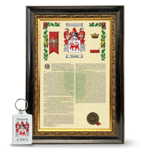 Woznicki Framed Armorial History and Keychain - Heirloom