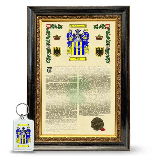 Wurz Framed Armorial History and Keychain - Heirloom