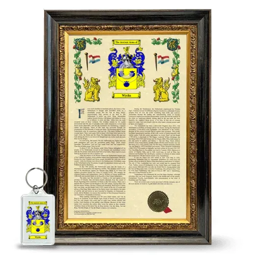 Wycks Framed Armorial History and Keychain - Heirloom