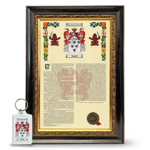 Yarrell Framed Armorial History and Keychain - Heirloom
