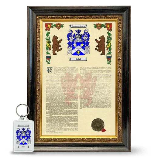 Zobel Framed Armorial History and Keychain - Heirloom