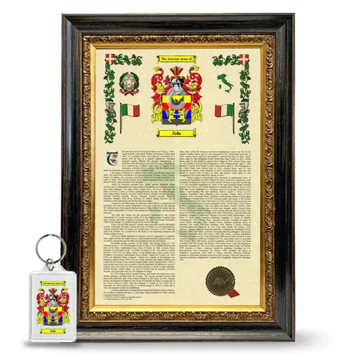 Zola Framed Armorial History and Keychain - Heirloom