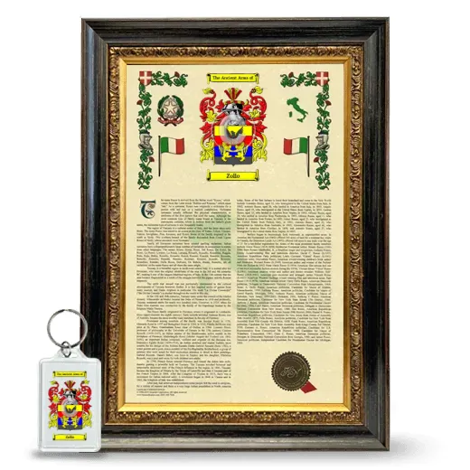 Zollo Framed Armorial History and Keychain - Heirloom
